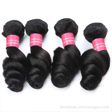 Brazilian Remy Loose Wave bundles,Brazilian virgin hair 3 bundles and 1 closure,Brazilian human hair bundles